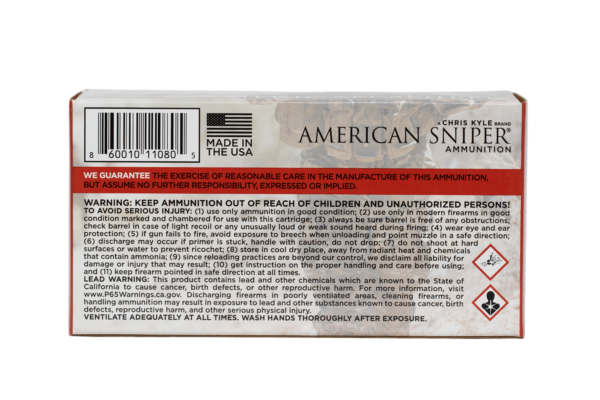 American Sniper® Ammunition 5.56x45 62gr FMJ